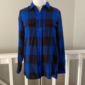 Madewell Blue / Black Lightweight Buffalo Plaid Shirt / Blouse Size XS